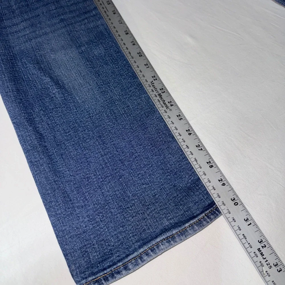Levis Premium 514 Jeans Mens 31x30 Big E Blue Leather Patch Medium Wash READ!